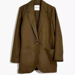 NWT Madewell XS Linen Larson Blazer in Olive
